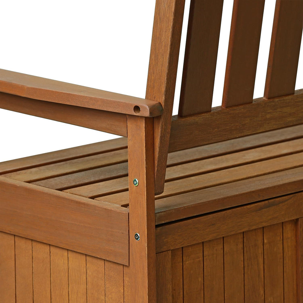 Furinno TIOMAN Outdoor Storage, Kent Storage Bench with Teak Wood, for Patio,...
