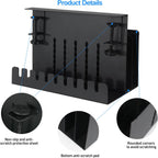 MAXECHO Desk Side Storage, Under Desk Laptop Mount, Table Side Hanging File Organizer, No Drill Clamp On Cable Management Tray, Laptop Holder with Magnetic Pen Holder for Office and Home, Load 22 Lbs