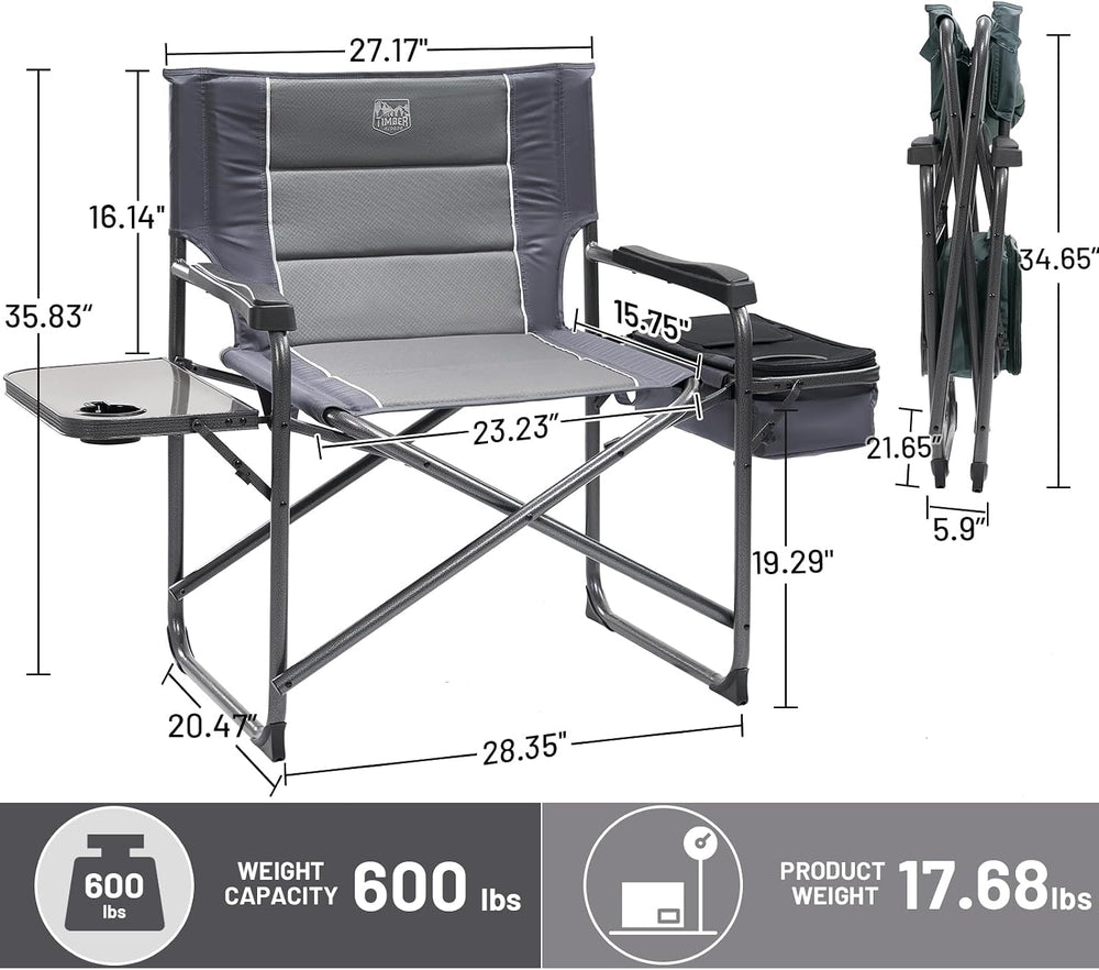 Timber Ridge XXL Oversized Directors Chair 600lbs - Heavy Duty Camping Chair ...