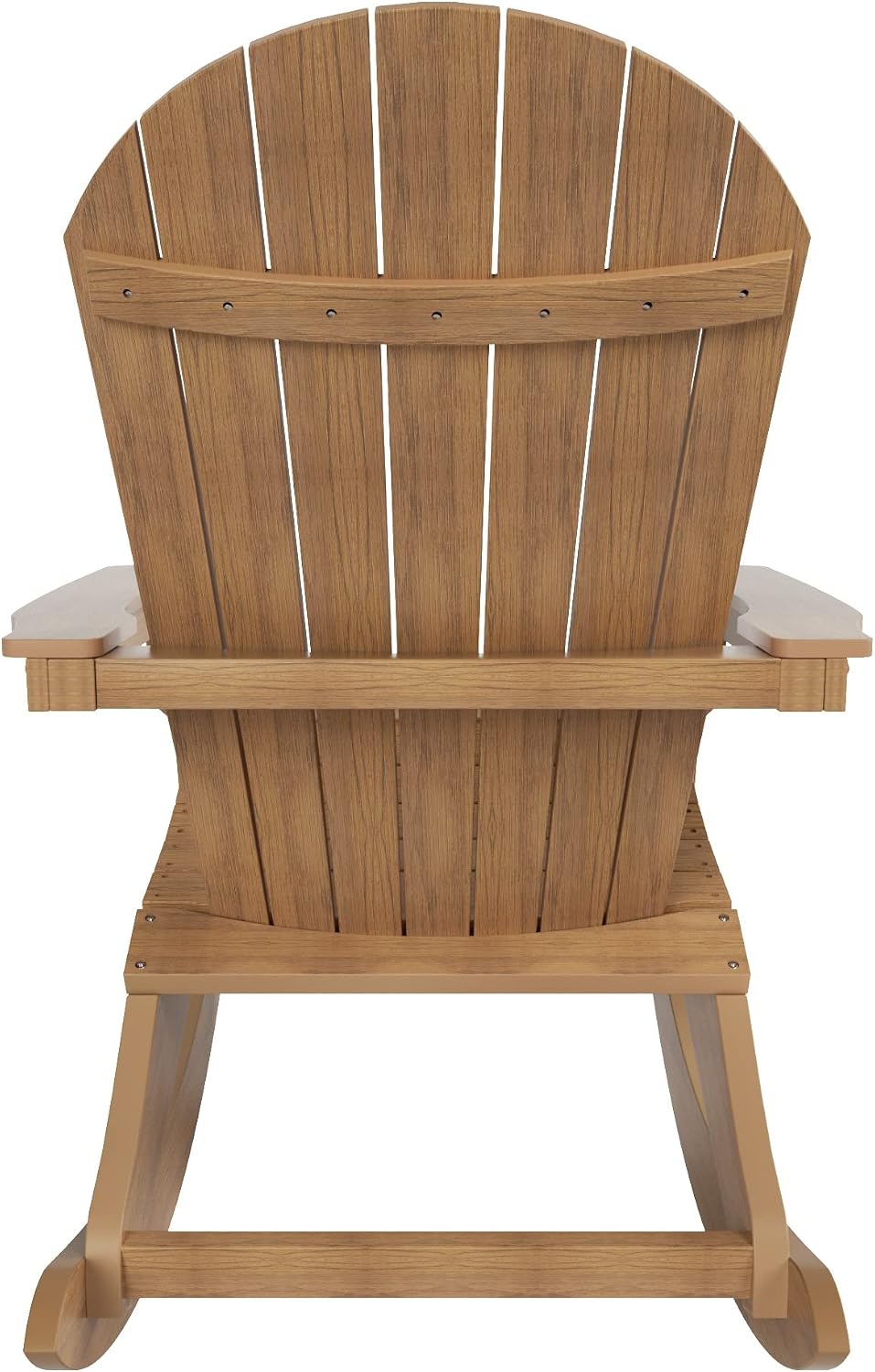 WO Home Furniture Patio Rocking Chair Set of 4 PCS Garden Outdoor HDPE UV Weather Resistant (Teak)