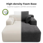 LIKIMIO 71.6" Oversized Chaise Lounge Chair Indoor, Upholstered Sofa Bed with 2 Cup Holders & 2 Storage Pockets, No Assembly Corduroy Cloud Couch, Reading Chair for Living Room (Dark Gray)