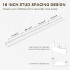 Axeman 72 Inch White Floating Shelves for Wall | Picture Ledge Shelf Set of 2 | Rustic Picture Shelf for Wall with Ledge | Floating Shelves with Lip | Photo Ledge Shelves for Books Album Records