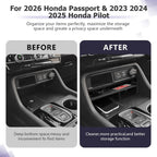LUWU 2026 Passport Center Console Organizer Compatible with 2023 2024 2025 Pilot & 2026 Passport Interior Accessories Armrest Storage Box Tray Organizer Insert Tray 2025 Pilot Accessories Black
