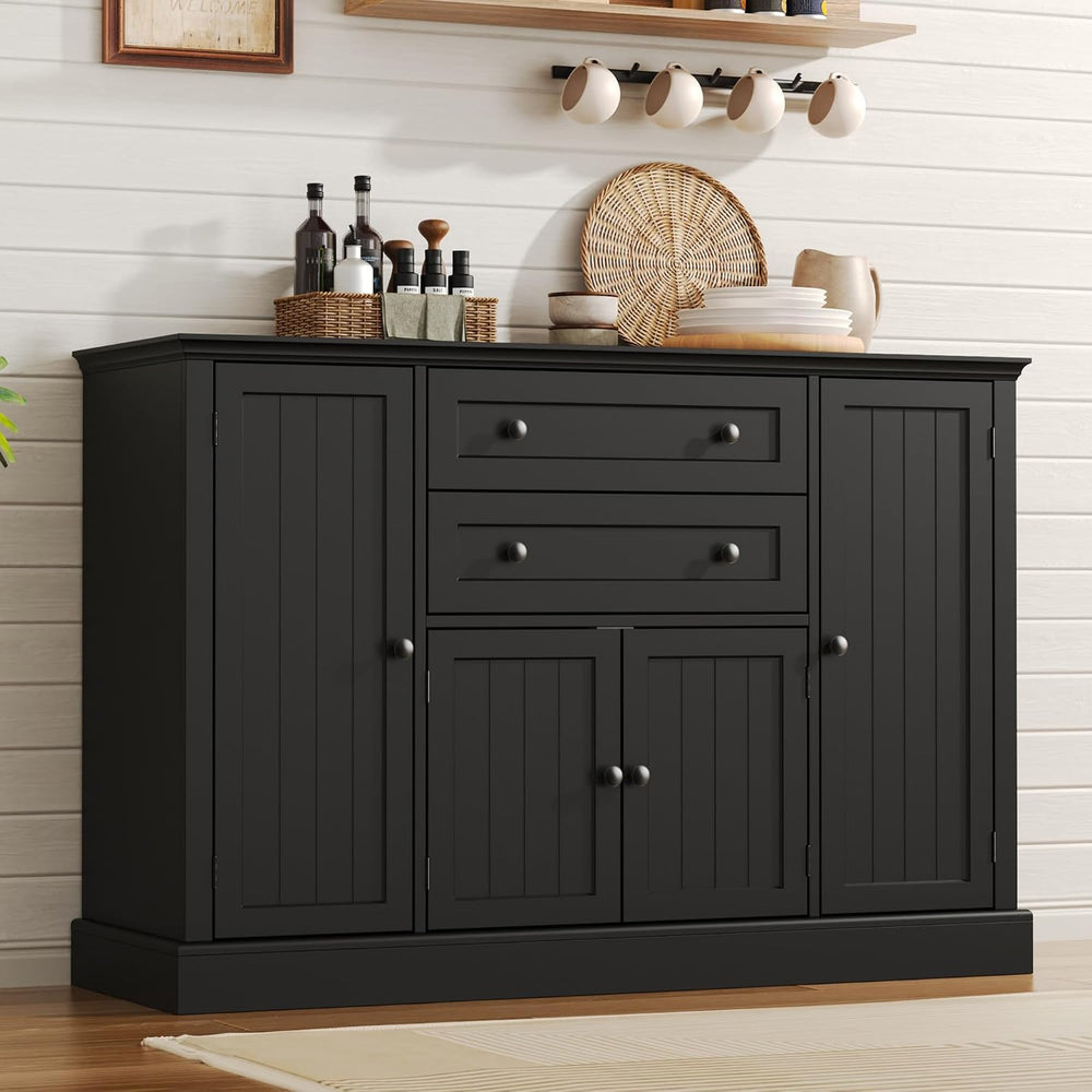 Farmhouse 47" Buffet Cabinet with Storage,Large Sideboard Buffet with Dr...