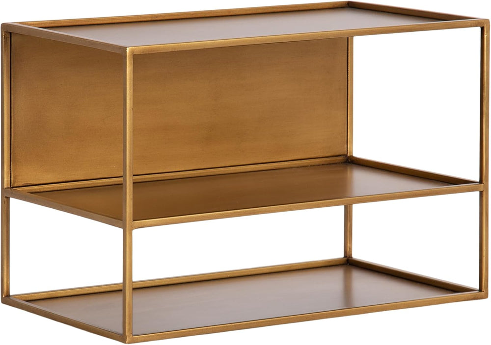 Kate and Laurel Nomi Modern Metal Floating Side Table with Storage, 18 x 10 x...