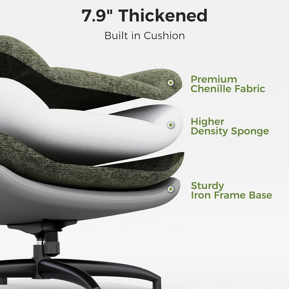 Chenille Rocking Swivel Accent Chair Set of 2 with Ottoman, 360° Oversized Me...