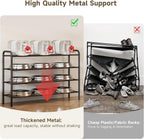 Shoe Rack,Long Shoe Organizer for Closet,4 Tier Shoe Storage for Entryway | Wide Sturdy Metal Free Standing Shoe Shelf