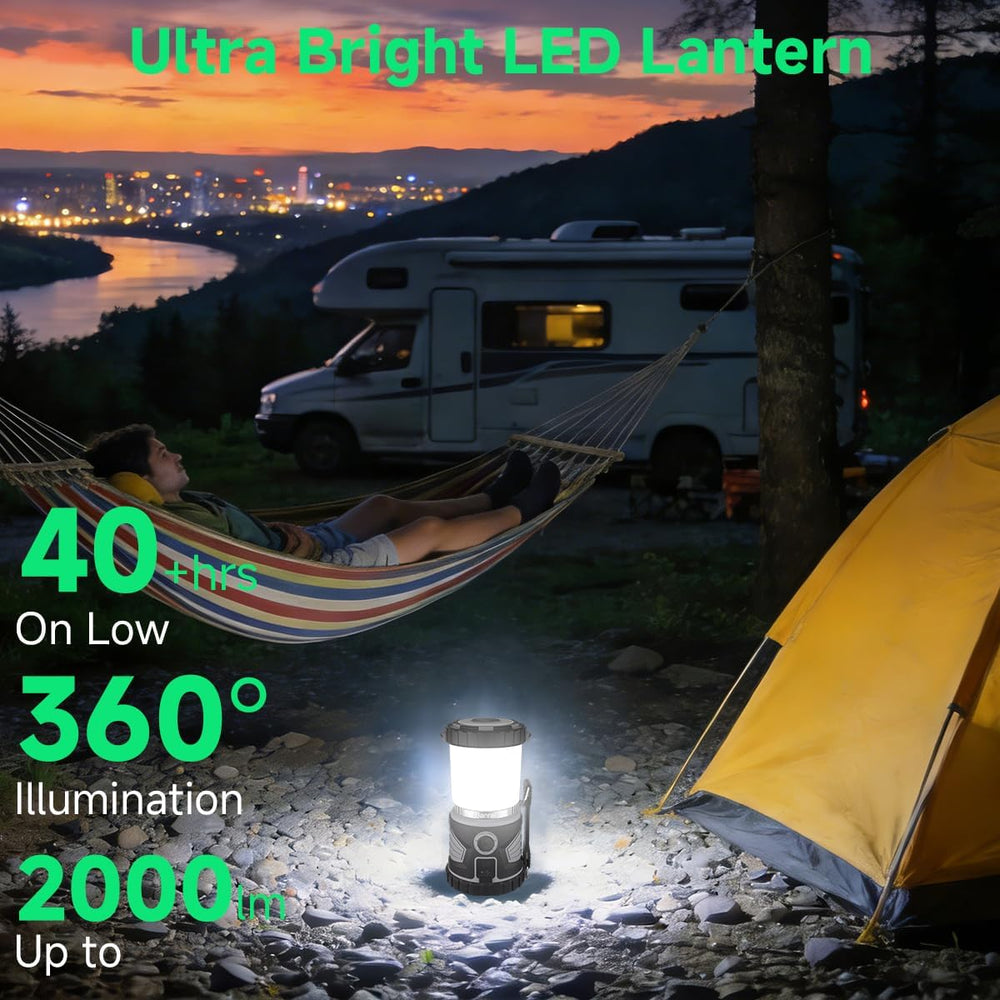 Banral 2000LM Rechargeable Camping Lantern Flashlight, LED Camping Lights