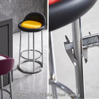 Counter Stool, Tall Executive Office Chair, High Barstools, Metal Frame, for Kitchen Island, Reception, Cafe, Changing Room(Orange+White,High 70CM)