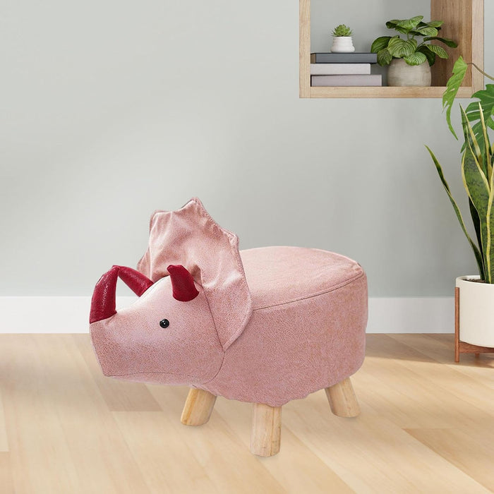 Animal Footstool Footrest Ottoman Bench Sofa Tea Stool for Guest Room, Indoor Outdoor, Pink Dragons