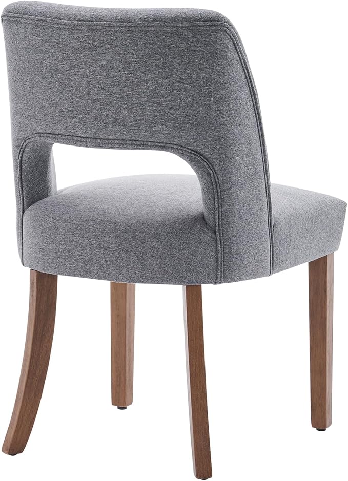 VKNOW Wooden Dining Chairs Set of 6, Modern Fabric Upholstered Dining Room Ch...