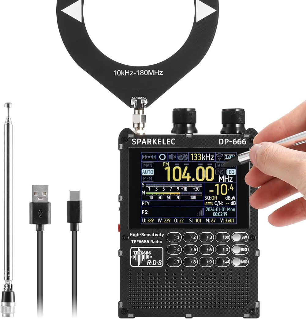 DP-666 Full Band DSP Radio with TEF6686 Chip, Professional AM/FM/LW/MW/SW RDS...
