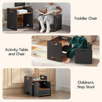 HOOBRO Weaning Table and Chair Set, Toddler Table and Chair Set, Furniture for Kids 1-3 Year Old, Kids Table and Chair for Reading, Rustic Brown and Black BF38JD01