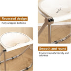 Acrylic Folding Chair, Portable Light Commercial Folding, PC Plastic Living Room Seat, Metal Frame,(Brown)