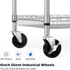 WDT 2 Tier Heavy Duty Utility Cart,NSF Rolling Carts with Wheels,660Lbs Capacity Storage Cart with Handle,Kitchen Carts on Wheels,Commercial Grade Metal Serving Cart with Shelves,35.63"x18.1"x 33.93"