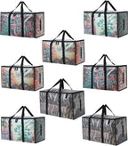 Heavy Duty 93L (24.5 Gallon) Stackable Storage Bins with Fully Openable Lids,Moving Bags Heavy Duty, Clear Plastic Totes for Moving Storage, Home Organization, Christmas Decorations. 8 pack