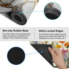 White Marble Mouse Pad – Large Extended Desk Mat 35.43 x 15.75 in – Elegant Gold Vein Design, Non-Slip Rubber Base, Waterproof Surface, Keyboard & Mouse Pad for Office, Gaming, Home Decor