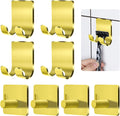 CGBE Razor Holder for Shower, 4 Packs Razor Holder and 4 Packs Shower Hooks, Self Adhesive Shaver Holder Hanger Hooks for Bathroom, Damage Free Wall Hooks for Razor Shaver Loofah Sponge - Gold
