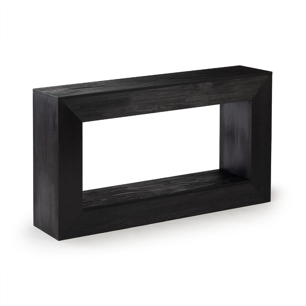 Plank+Beam Grand Console Table, 56 Inch, with Shelf, Black Wirebrush | Balanc...