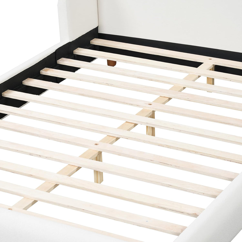 Christopher Knight Home Astry Boucle Upholstered Queen Size Bed Frame with Wi...