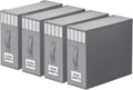 4 Pack Bed Sheet Closet Organizers and Storage,Sturdy Foldable Storage Containers with Window and Label,Storage and Organization for Bedding Sheets,Duvet Covers,Blankets (Grey)