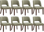 Dining Chair Set of 8,Modern Dining Room Chairs with Thick Cushions,Upholstered Linen Fabric Kitchen Chairs for Kitchen Dining Room Green