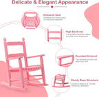 Kids Rocking Chair, Design Support Ages 3-6 for Outdoor, Pink | Solid Wood Toddler Baby Rocker, High Backrest & Rounded Armrests and Ergonomic, Living Room or Reading Room Use