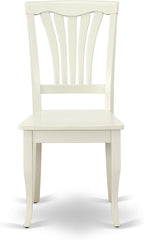 East West Furniture LGAV7-LWH-W 7 Piece Dining Room Table Set Consist of a Rectangle Kitchen Table with Butterfly Leaf and 6 Dining Chairs, 42x84 Inch, Linen White
