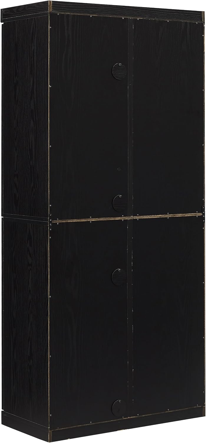Crosley Furniture Essen Glass Door China Hutch Kitchen Pantry Storage Cabinet...