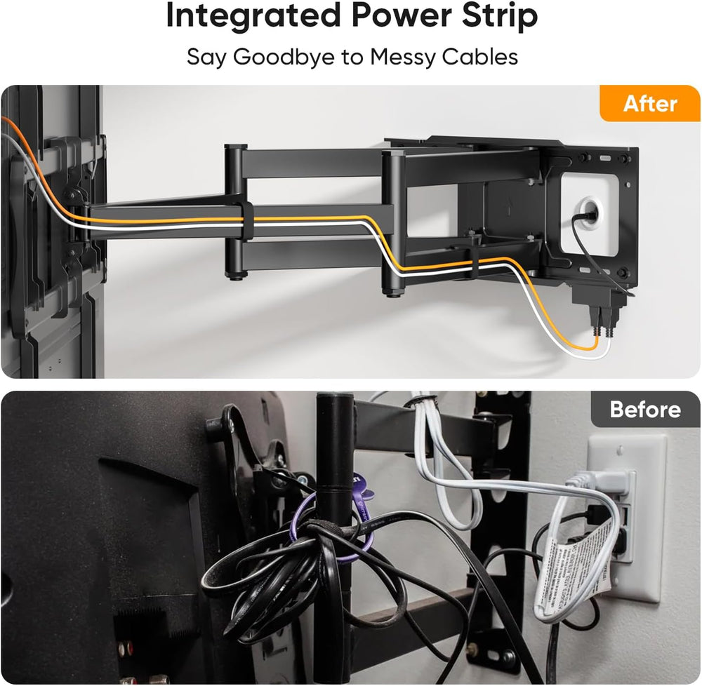 FORGING MOUNT Long Arm TV Wall Mount with 42.9 inch Extension and Power Strip...