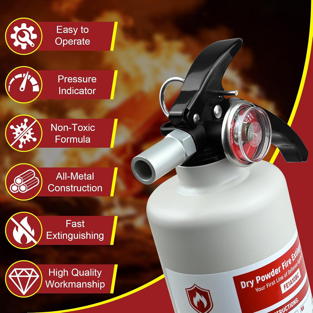 6 Pack ABC Fire Extinguishers, 2.5 lb 1A:10B:C Rated with Mount