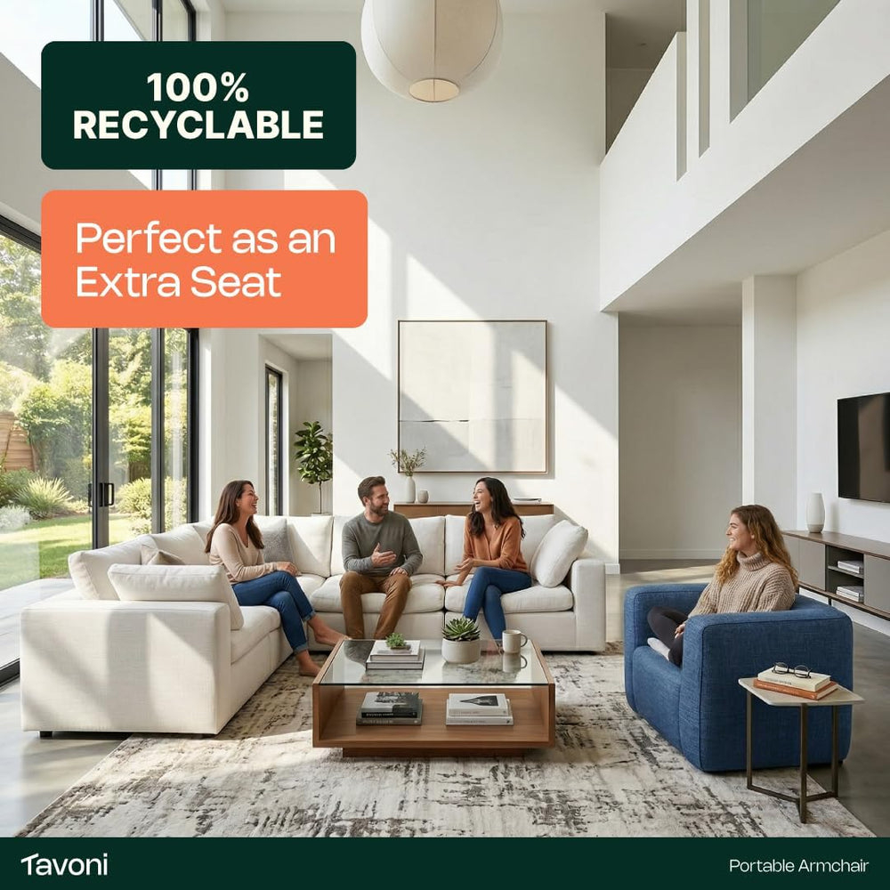 Tavoni Inflatable Armchair with 1 cm Foam Lining, Portable TPU Blow Up Couch ...