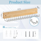 Tie Rack Belt Hanger Wall Mounted, Lomrsiul Non Slip 180 Degree Rotating Tie Organizer for Men Closet with 18 Hooks Closet Organizers and Storage for Tie Belt Necklace Purse Scarf Bag Natural 1 Pack