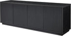 Henn&Hart Fluted TV Stand for TVs up to 75" with 2 Concealed Ribbed Storage Cabinets and Adjustable Shelves for Living Room, Family Room, or Office, Natural Black