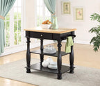 Bernards Birch Kitchen Island, Black