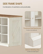Hzuaneri Shoe Storage Bench, Wooden Entryway Shoe Benches with Cubby | Widened Wooden Farmhouse Shoe Bench with Compartments, Shoe Rack Benches for Cloakroom, Living Room, Antique White SB54514X