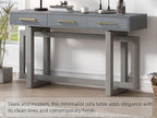 57” Entryway Console Sofa Table with Storage Drawers, Long Narrow Behind Couch Furniture for Living Room, Entrance, Hallway, Front Door, Antique Gray