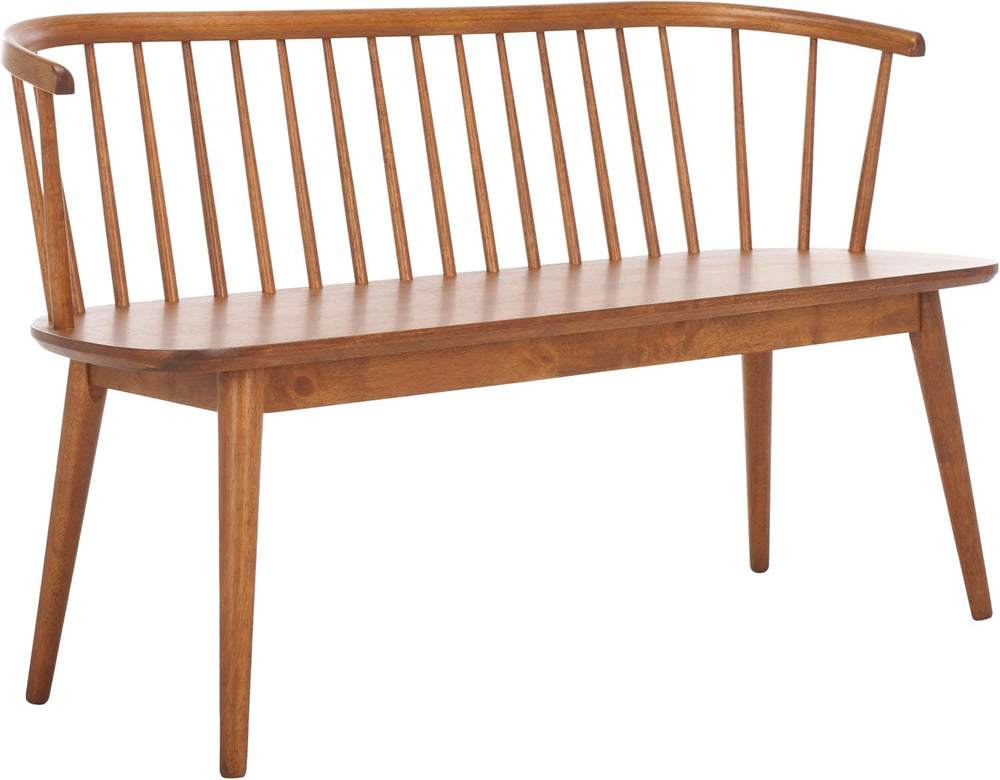 SAFAVIEH Furniture - Blanchard Spindle Bench - Honey - Solid Wood - Classic W...