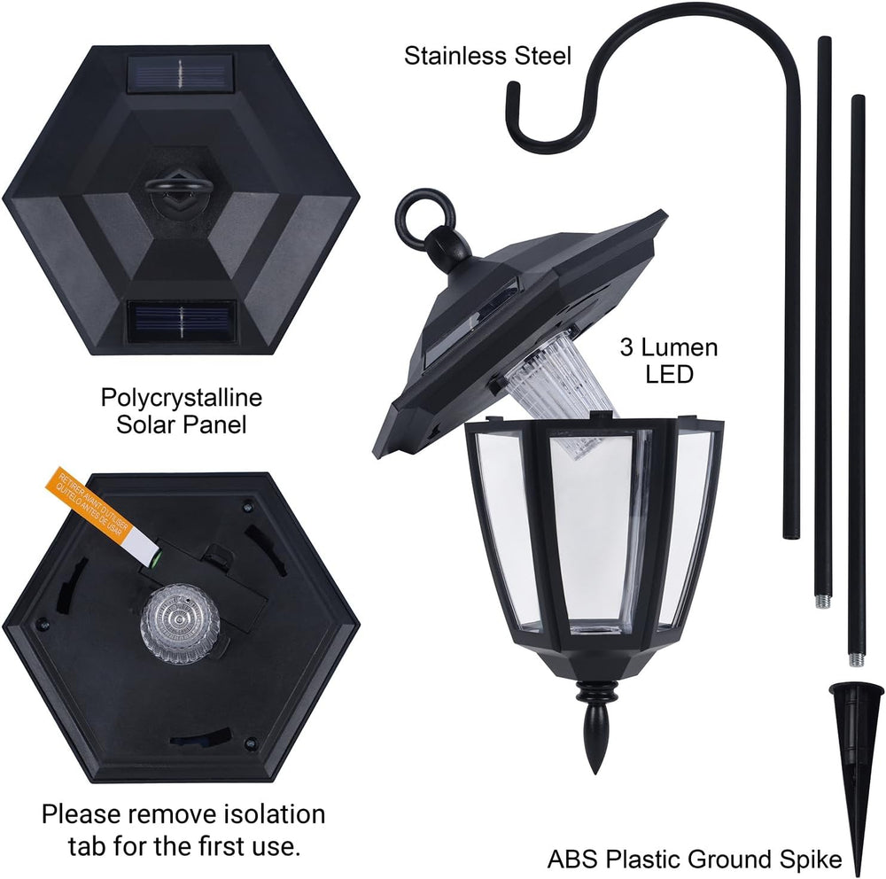 Dynaming 2 Pack Solar Hanging Lights Outdoor, Solar Powered Garden Decorative...