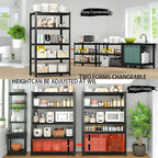 Storage Shelving Unit Heavy Duty Garage Shelves Metal Organizer Utility Rack for Kitchen Pantry Basement Pantry Warehouse Laundry Black 5-Tier 84" H x 55" W x 23.7" D 3000LBS