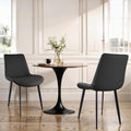 Dining Chairs, Modern PU Leather Dining Room Chair with Sturdy Metal Legs, Upholstered Seat Dinner Chairs Accent Side Chairs for Indoor Kitchen Living Room (Black, Set of 2)