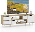 Giantex TV Stand for 55 Inches TVs, Mid Century Modern Entertainment Center with 4 Drawers, 1 Cabinet, Adjustable Shelf, 2 Compartments, Media Console Table, Television Stands for Bedroom, TV Cabinet