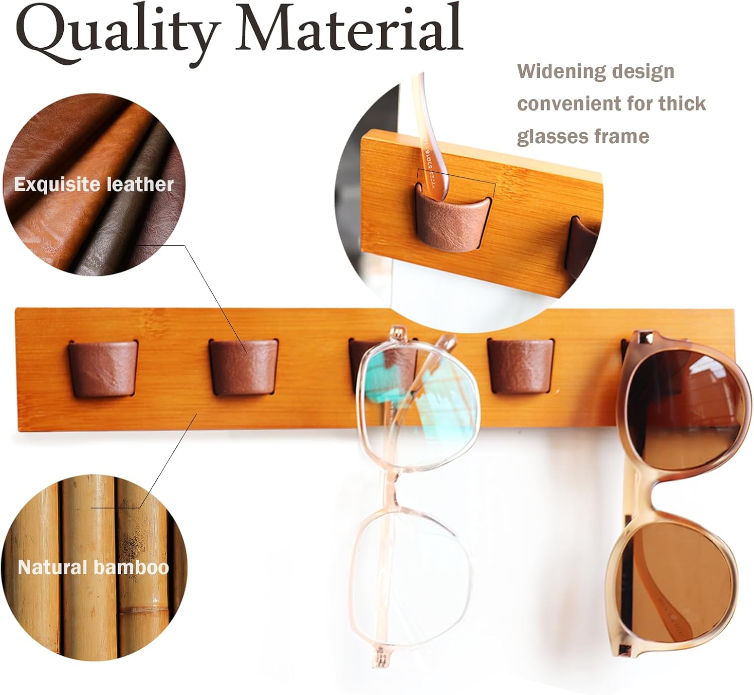 ACOCOFE Sunglass Organizer Glasses Holder,Wood Eyeglass Storage Holder,Sunglasses Rack Eyewear Display((Brown-brown)