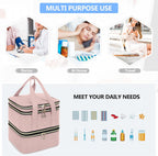 Yarwo Pill Bottle Organizer Storage Bag, 3 Layers Medicine Travel Case Empty with Demountable Design and Dividers for Pills, Potions, Vitamins and Emergency First Aid Supplies, Dusty Rose (PATENTED)