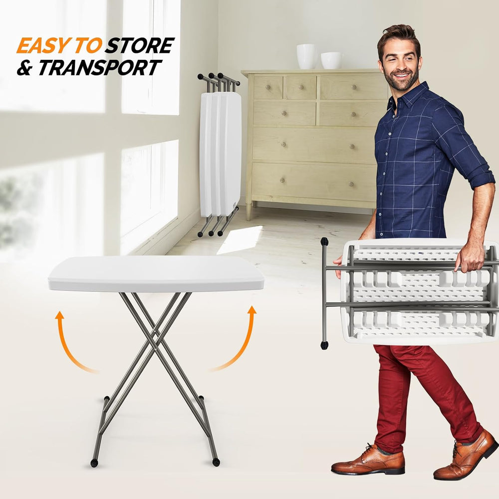 VINGLI Small Adjustable Folding Table, 13.8 in-28 in Height Personal Laptop T...