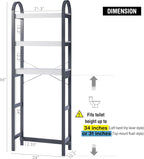 Spirich Over The Toilet Storage Shelf, 3-Tier Over Toilet Bathroom Organizer, Space-Saving Above Toilet Storage Shelf Rack with Bamboo Frame, Gray
