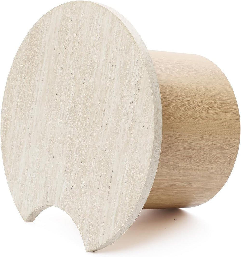 LuxenHome Nesting Coffee Table Set of 2, Modern Round Accent Tables for Small...