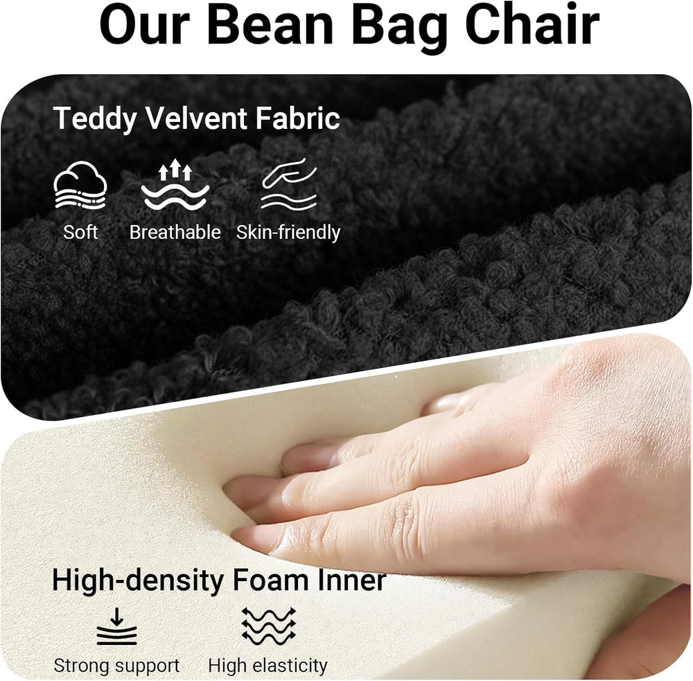 Bean Bag Chair for Adults, Comfy Chairs for Bedroom, Memory Foam Chair Readin...