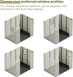 Patiowell 8 x 6 FT Plastic Outdoor Storage Shed with Floor, Resin Shed with Window and Lockable Door for Garden, Backyard, Tool Storage Use, Easy to Install in Beige (Kick-it Shed)