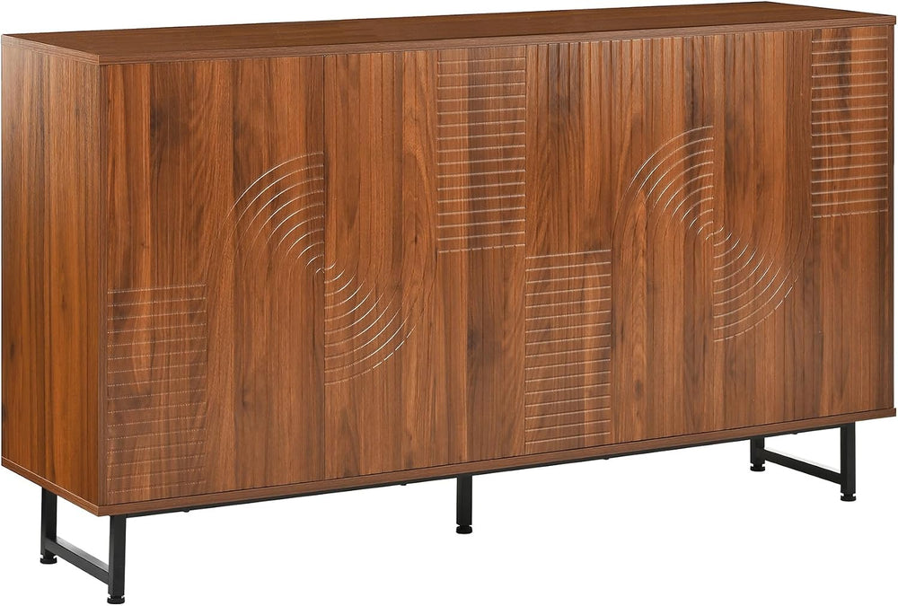 PVWIIK Mid-Century Modern Walnut Sideboard Buffet Cabinet, 59 * 16 * 33 inche...